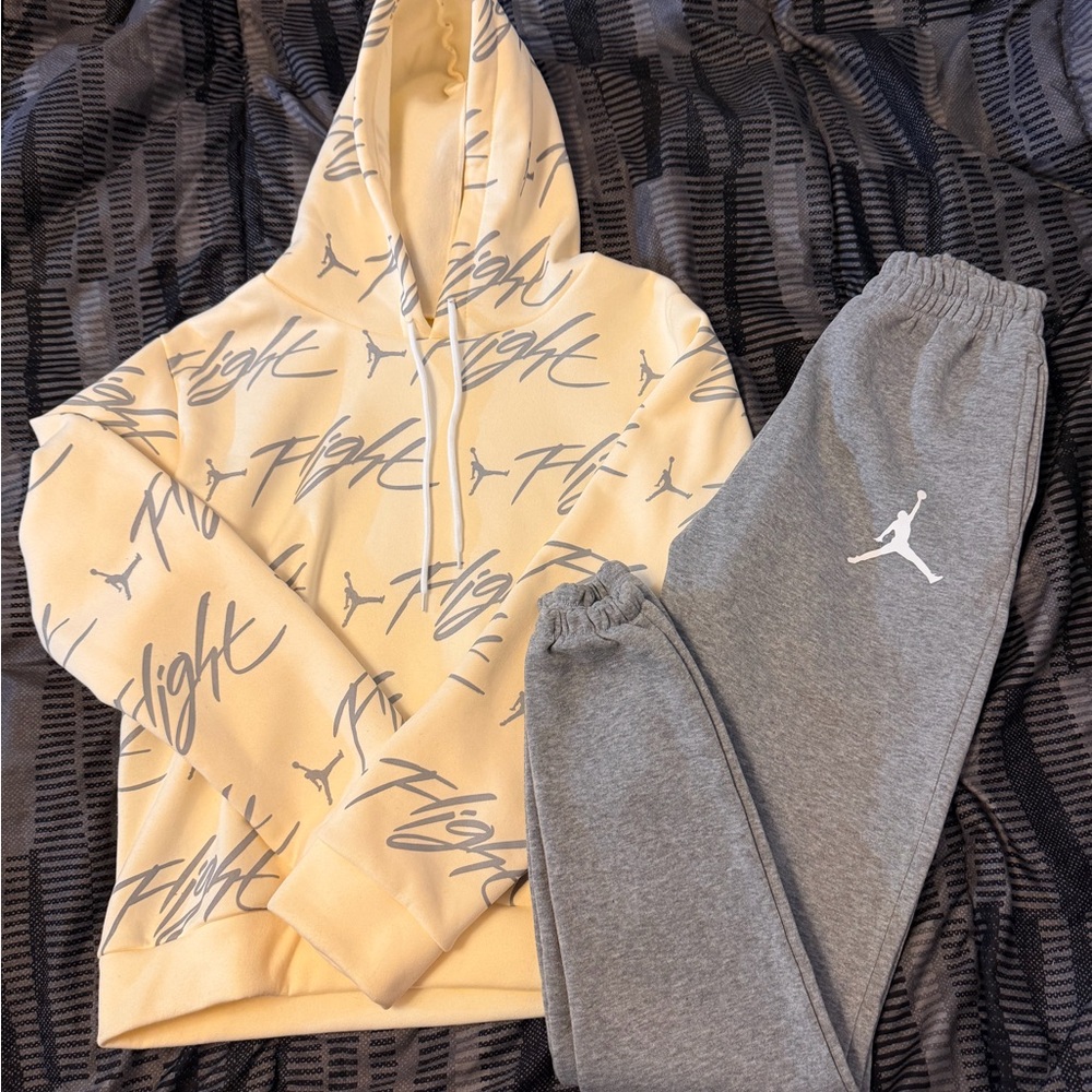 Nike Flight Hoodie and Gray Joggers Set